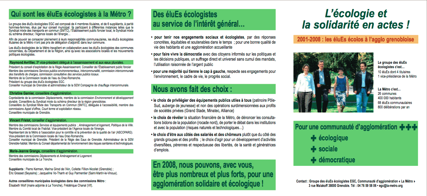 Bilan des éluEs écologistes du groupe EGC à La Métro