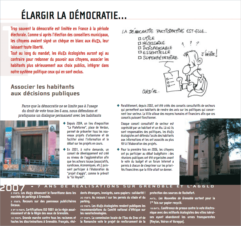 Bilan des &eacute;luEs &eacute;cologistes ADES-Verts-Alternatifs
