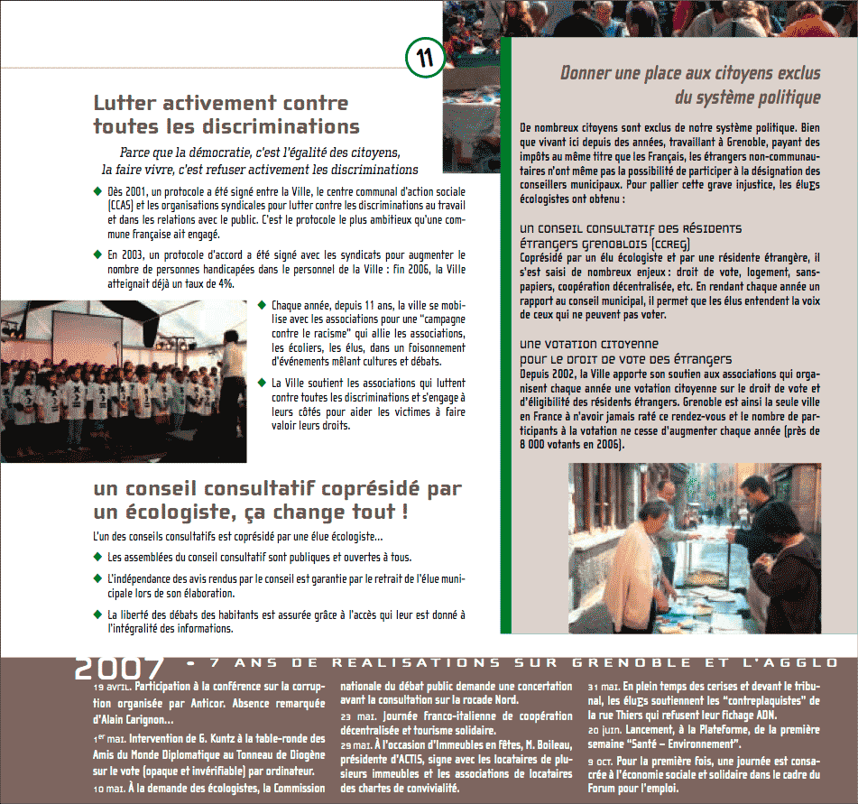 Bilan des &eacute;luEs &eacute;cologistes ADES-Verts-Alternatifs